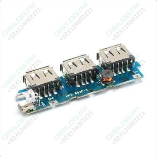 3 USB 3V to 5V 2A Mobile Power Bank Charger Controller Module Step Up Boost Power Module Lithium Battery Charging Board LED