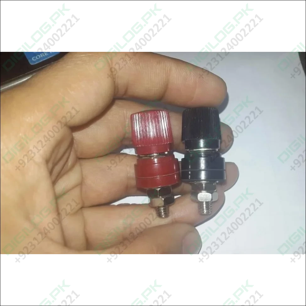 5mm Battery Terminal Stud Remote Battery Binding Post Power Junction Connector Terminal Kit 1 Pair Black + Red