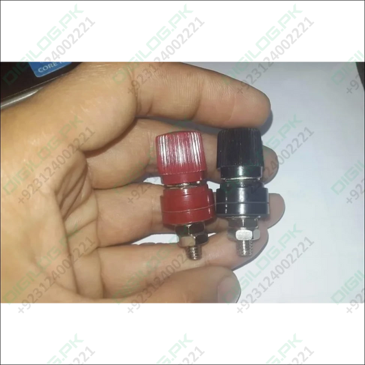 5mm Battery Terminal Stud Remote Battery Binding Post Power Junction Connector Terminal Kit 1 Pair Black + Red