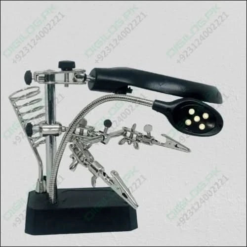 TE 800 Magnifying Glass 5 Led Auxiliary Clip Magnifier 3 In 1 Hand Soldering Solder Iron Stand Holder Station
