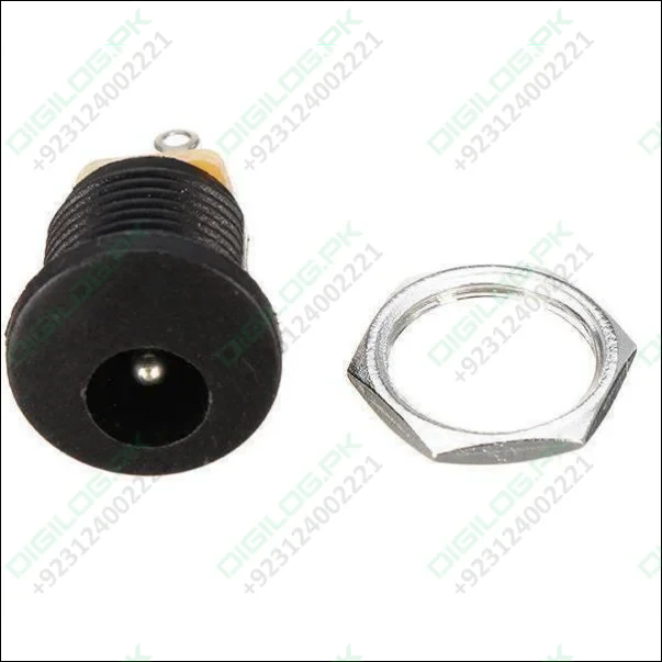 Dc-022 Dc Power Jack Pcb Mount Female Connector 3 Pin With Nut 5.5mm x 2.1mm
