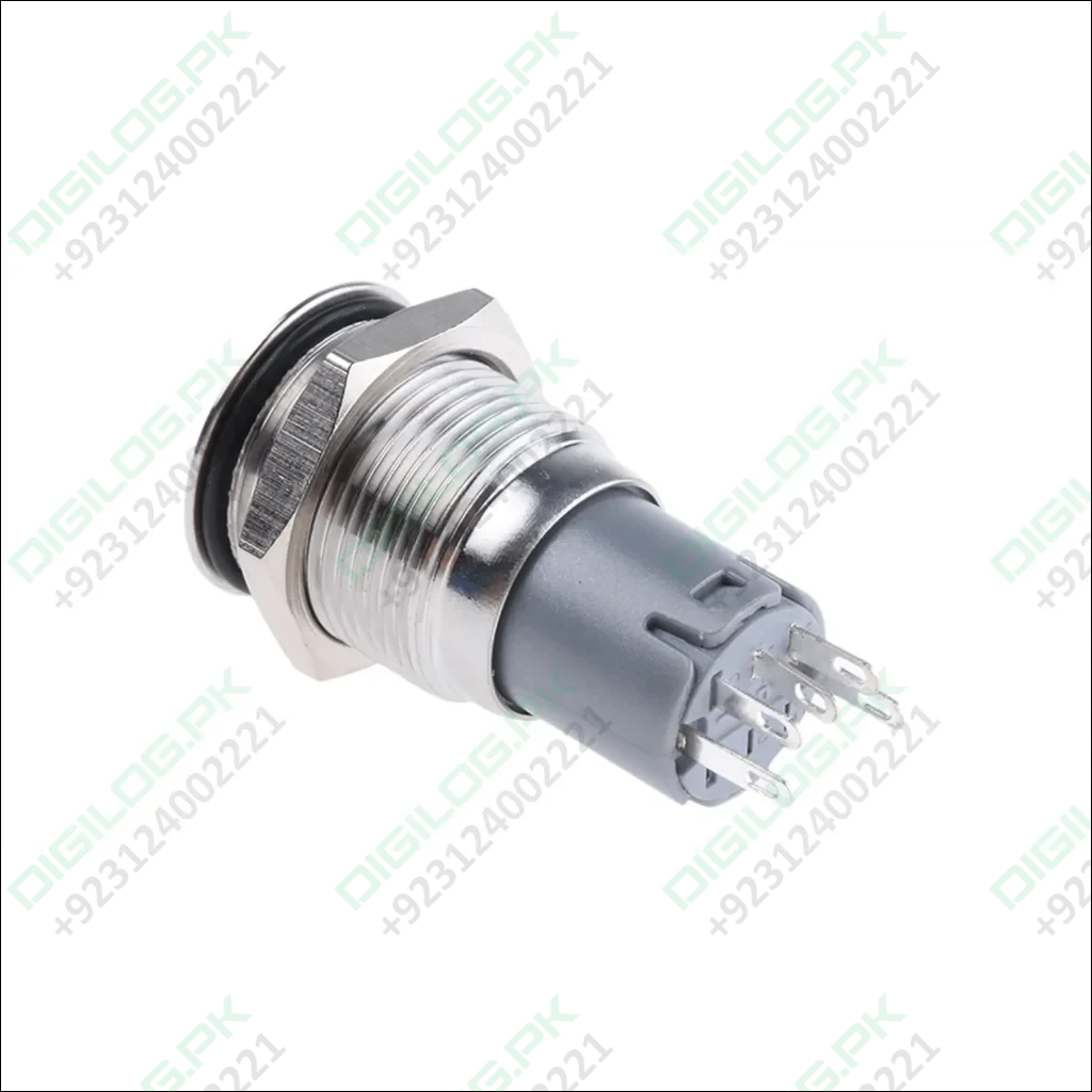 Blue Color 16mm Water Proof Metal Power Switch With Light Push On Push Off Spdt