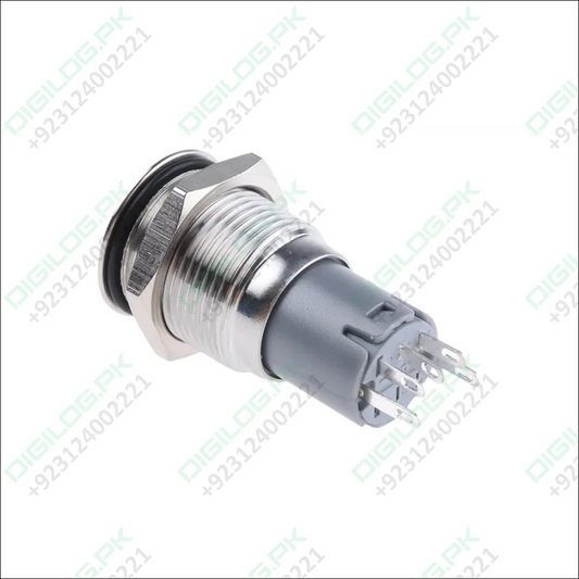 Blue Color 16mm Water Proof Metal Power Switch With Light Push On Push Off Spdt