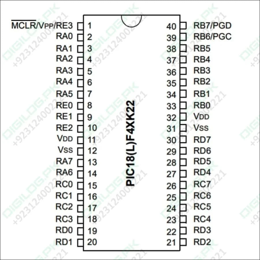 Microchip Pic18f46k22 Microcontroller 18f452 (40-pin Dip) Pic Microcontroller Dip