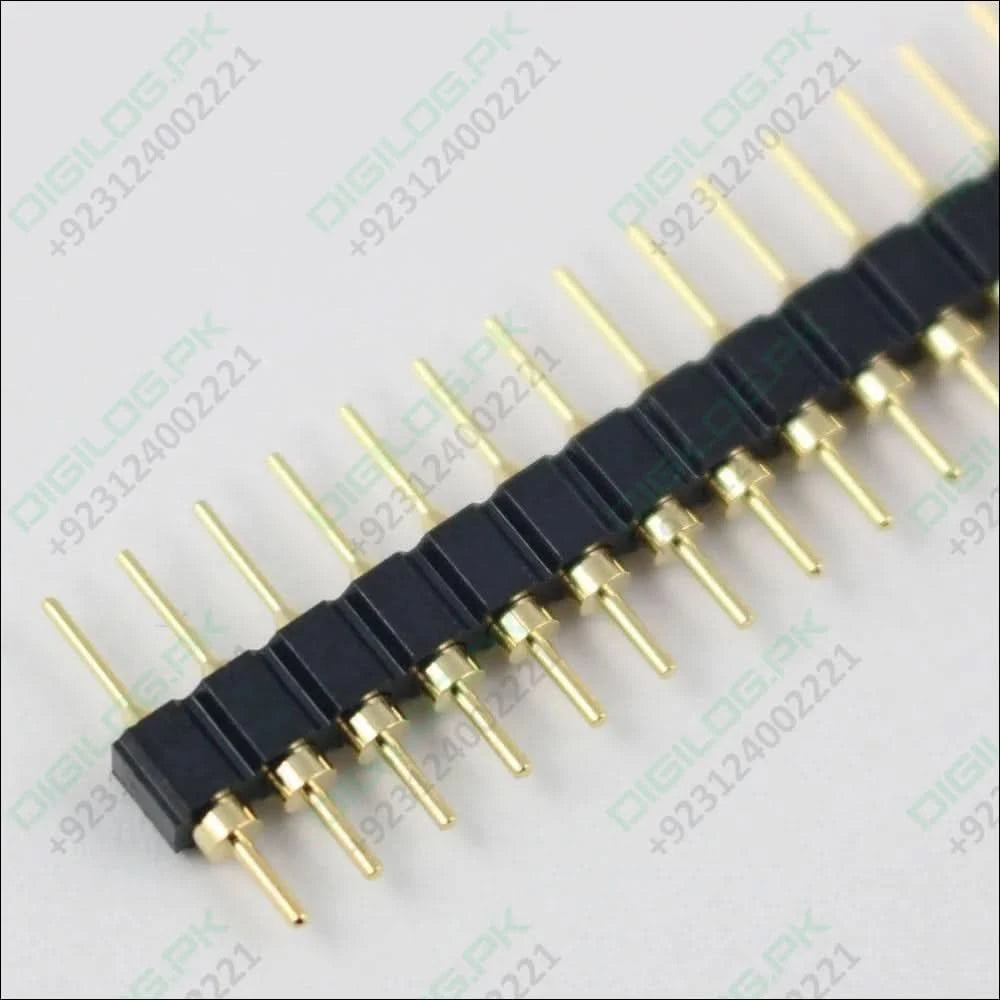 Gold Plated 2.54mm Male 40 Pin Single Row Straight Round Pin Header Strip
