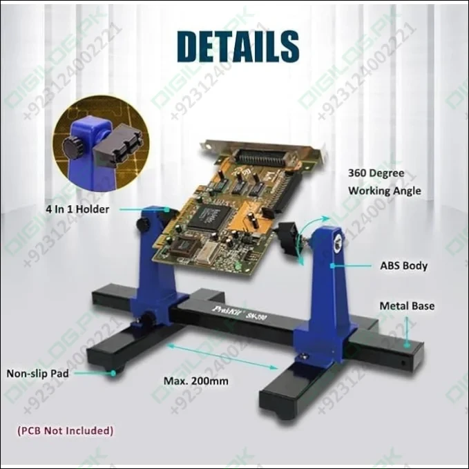 SN-390 Adjustable PCB Holder - 360° PCB Jig & Soldering Assembly Stand