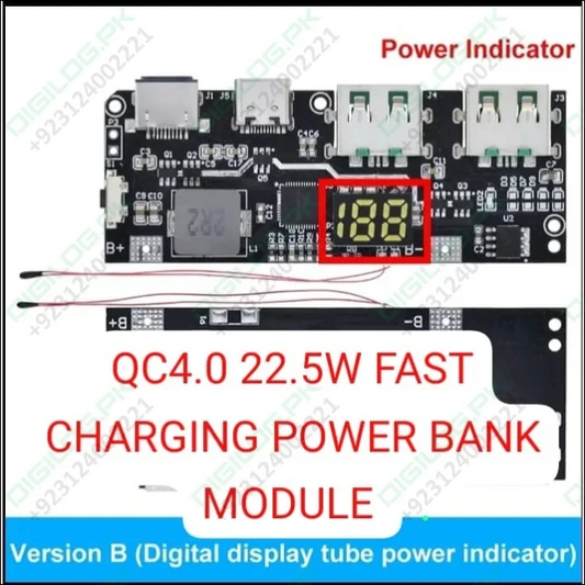 SW6206 SW6208 QC4 PD3.0 22.5W Power Bank Module led Version B| Fast Charging | Digilog.pk