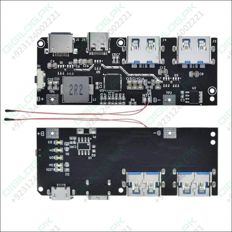 SW6206 SW6208 QC4 PD3.0 22.5W Power Bank Module front indicators Version C | Fast Charging | Digilog.pk