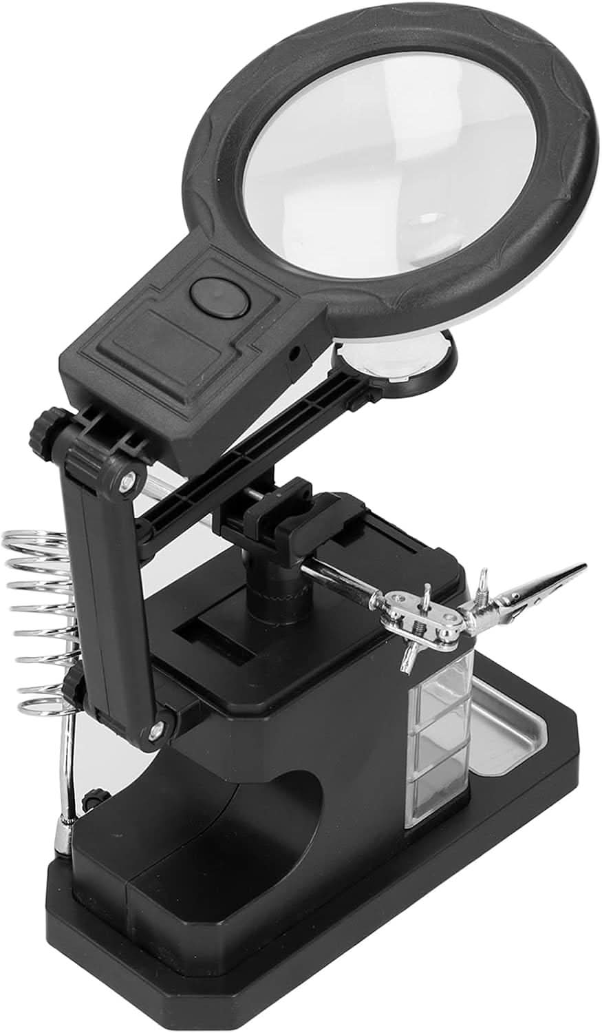 TE 803 Magnifier Soldering Station with LED Light, Adjustable Magnifying Glass Stand Holder, USB Powered for Electrical Maintenance, Engraving, and Laboratory Use
